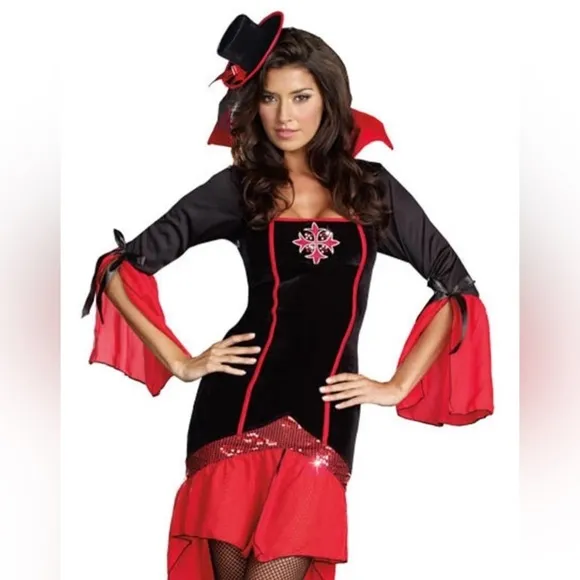 Sexy 2pc Dreamgirl Halloween Vampire Cosplay Adult Fantasy Lingerie Goth Costume