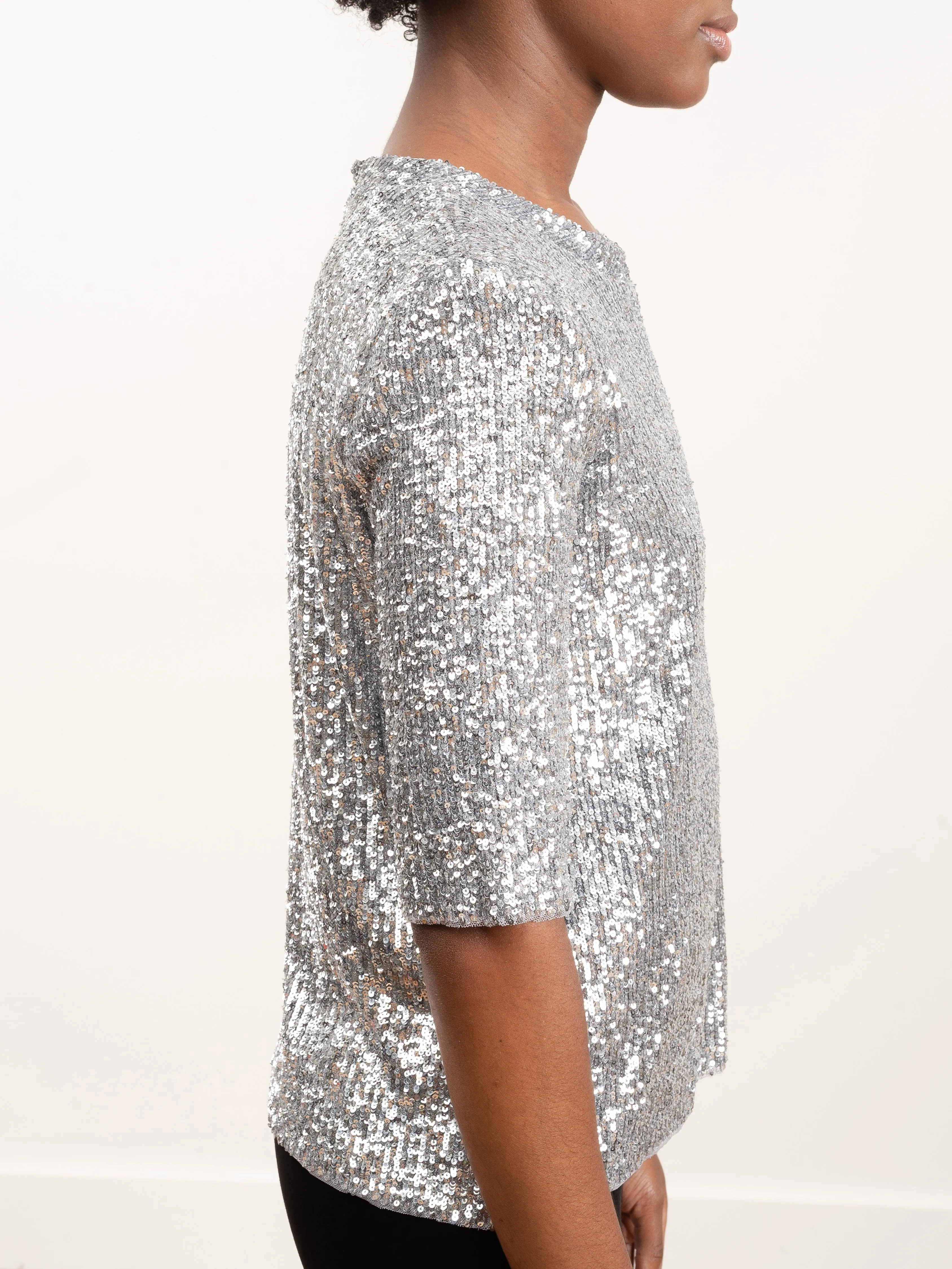 silver pailette tee shirt