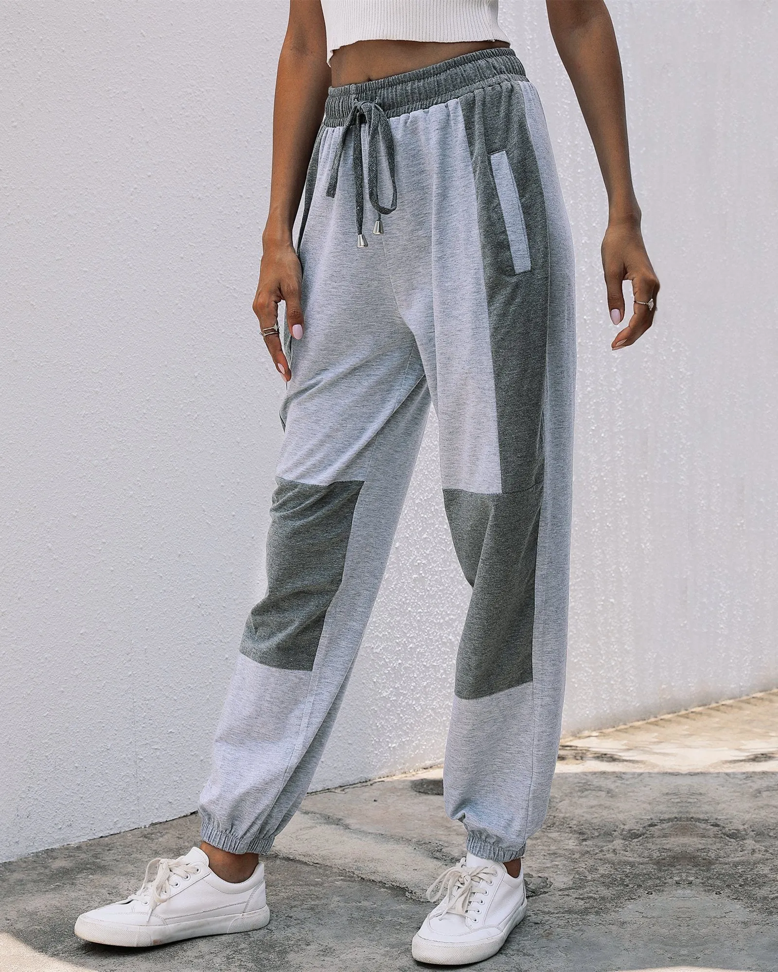 Sky Pocket Colorblock Drawstring Joggers