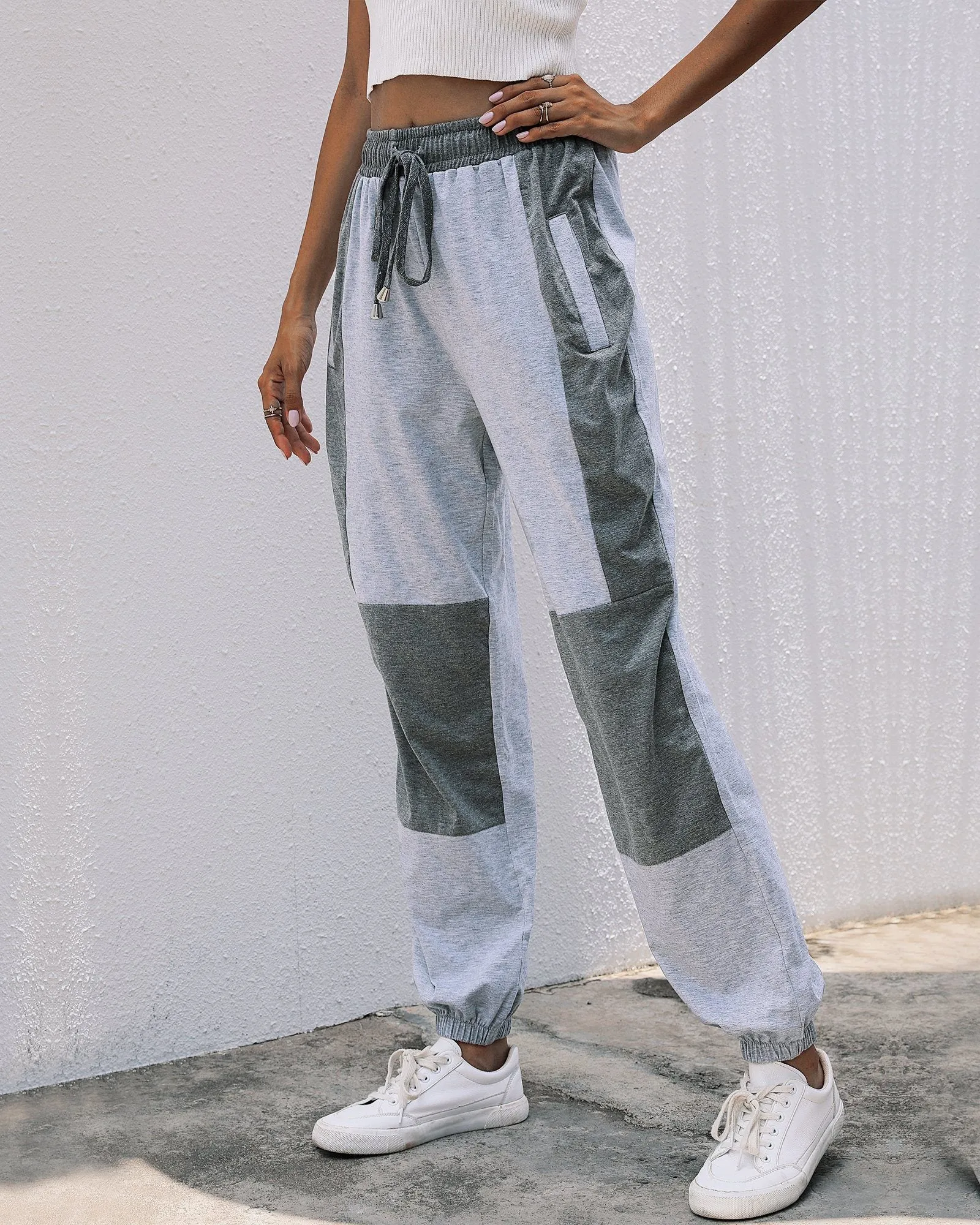 Sky Pocket Colorblock Drawstring Joggers