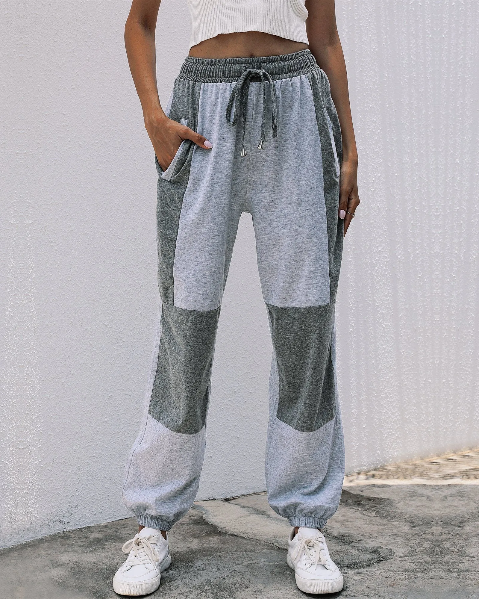 Sky Pocket Colorblock Drawstring Joggers
