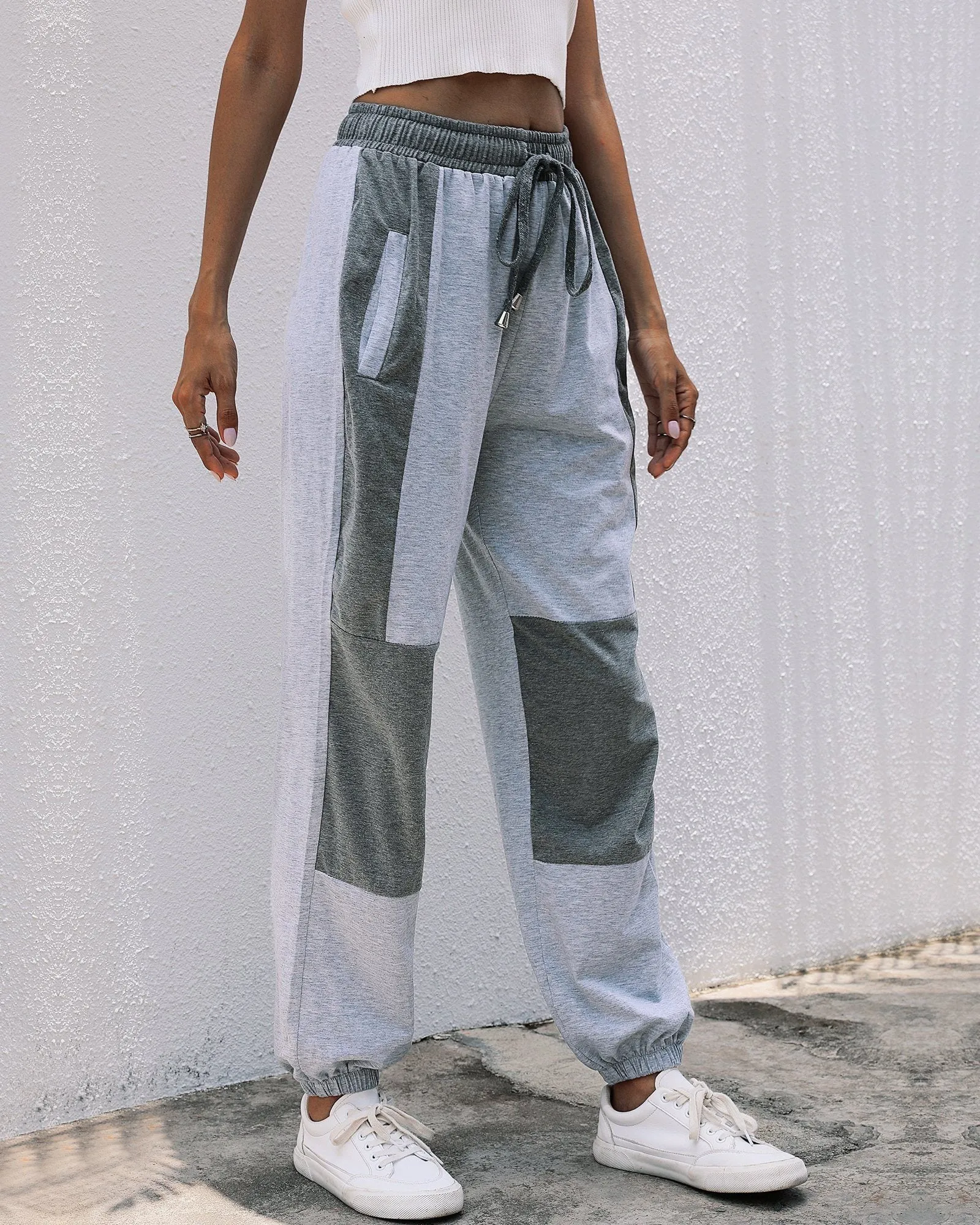 Sky Pocket Colorblock Drawstring Joggers