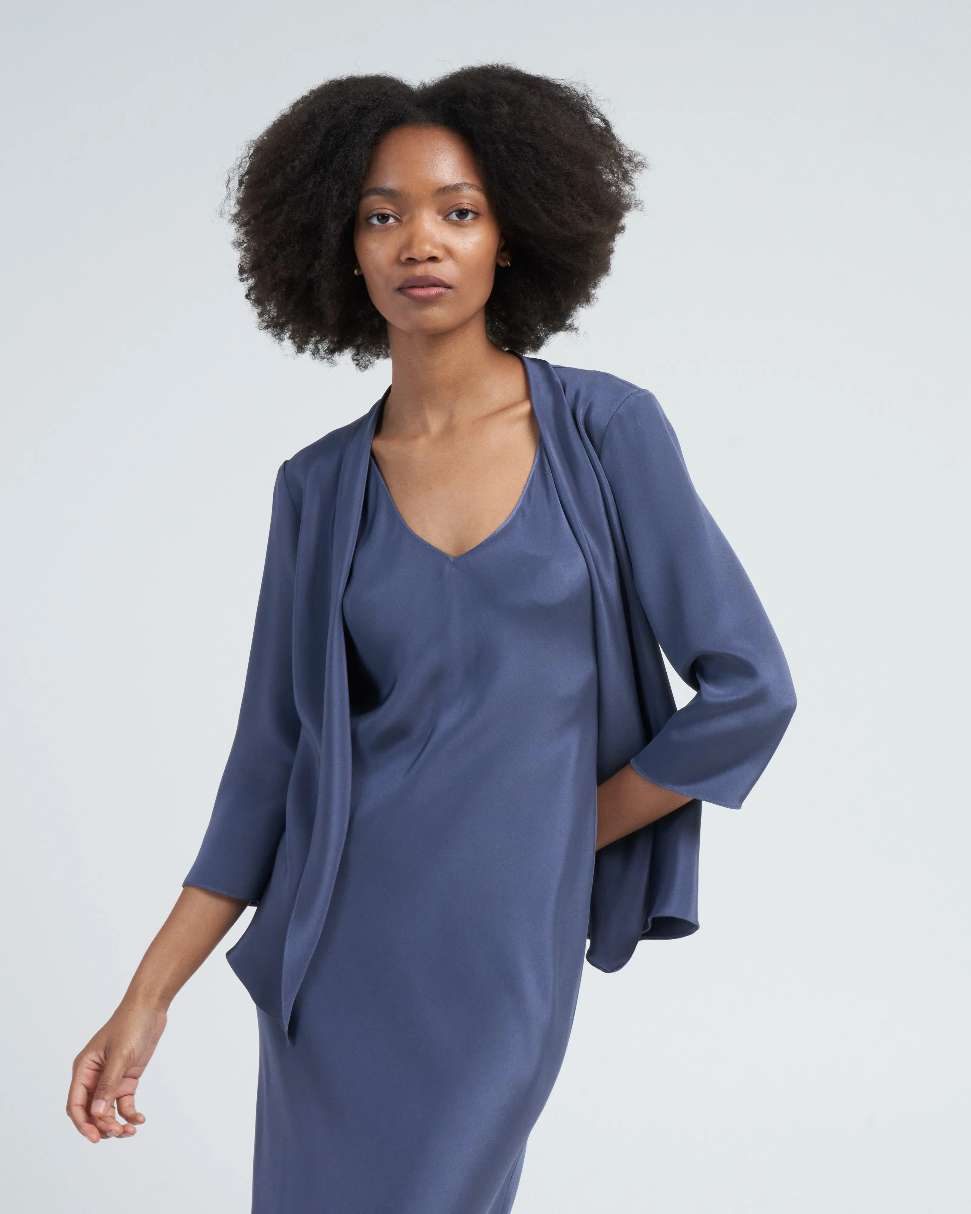slim cardigan - denim