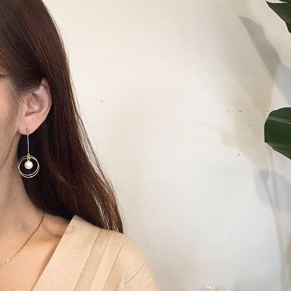 Slim Romantic Pearl Drop earrings