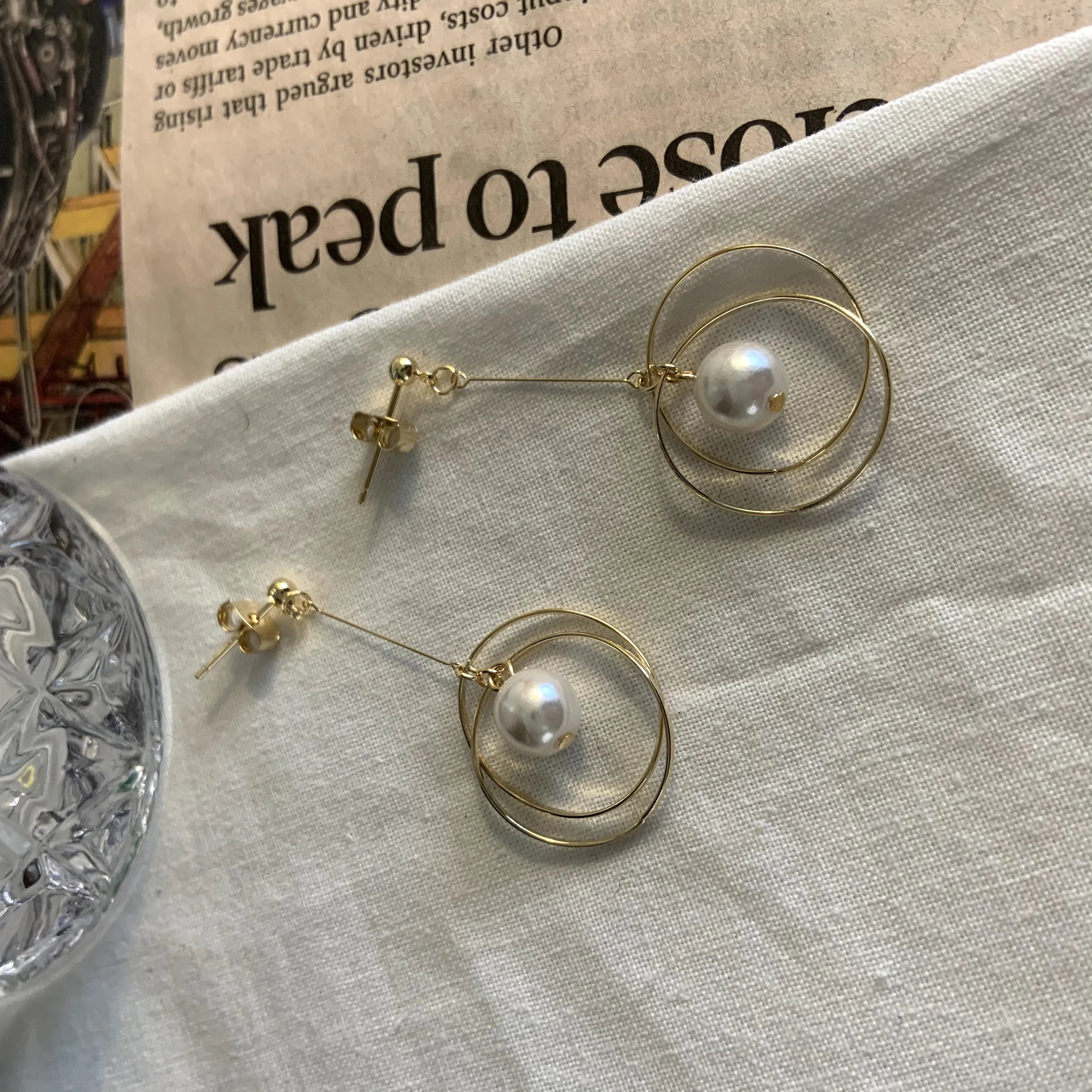 Slim Romantic Pearl Drop earrings