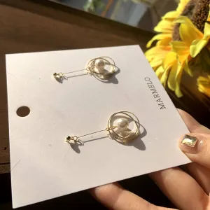 Slim Romantic Pearl Drop earrings