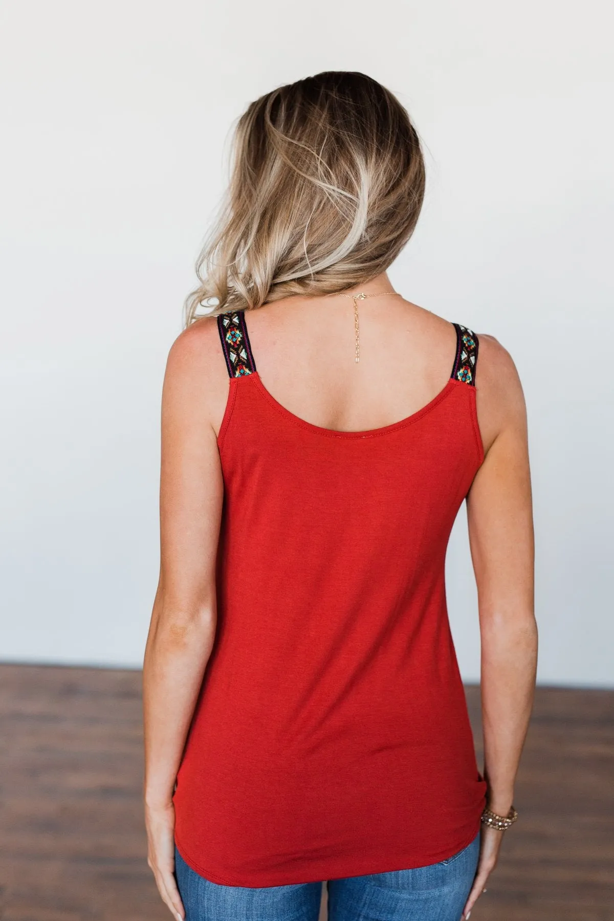Somewhere Next To You Twist Tank Top- Rust