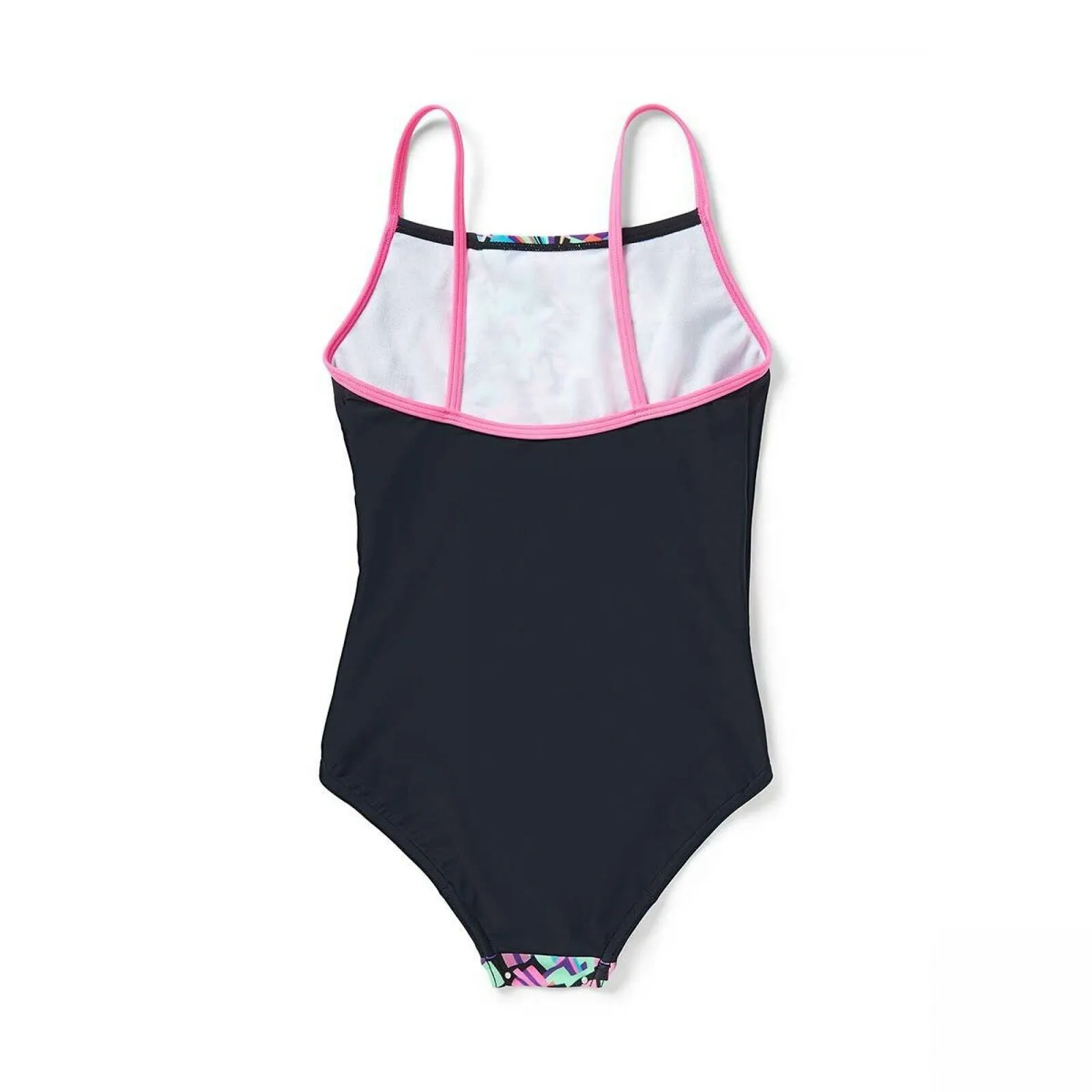 Speedo Girls Colorblock Geo Print One Piece Swimsuit