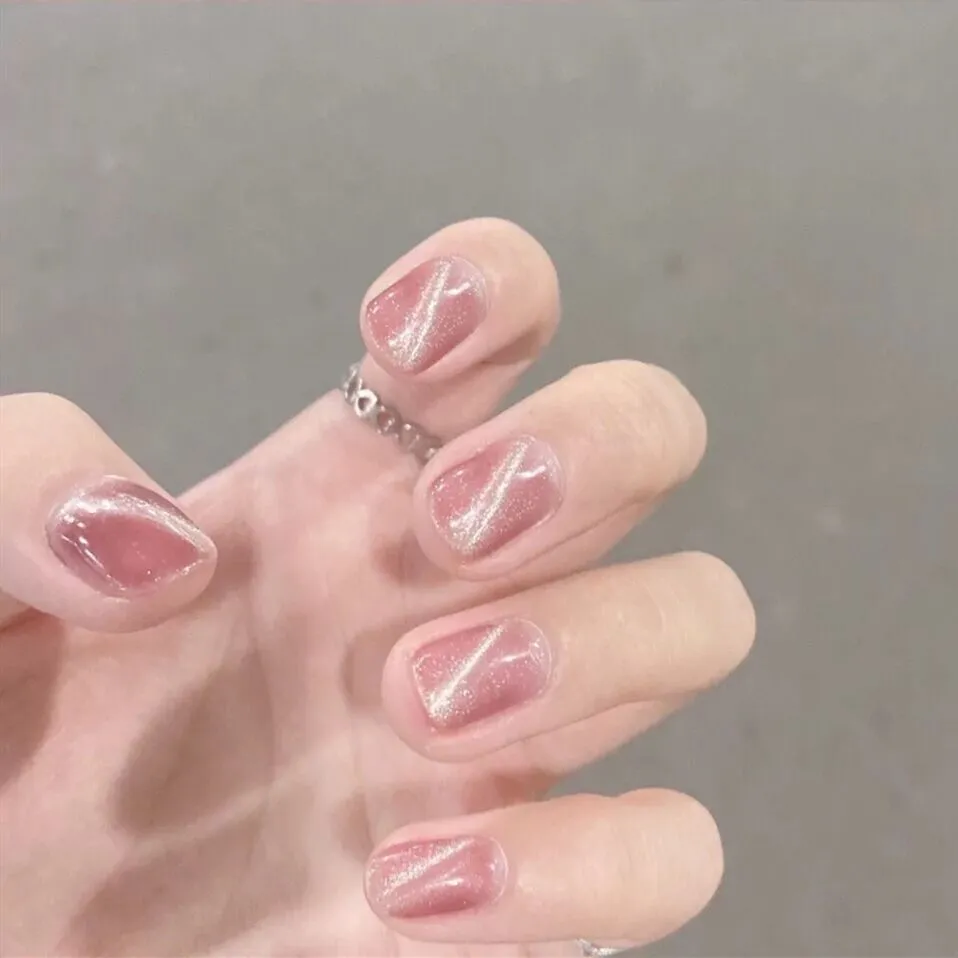 Square cateye pink shining