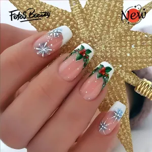 Square Christmas French Fireworks White