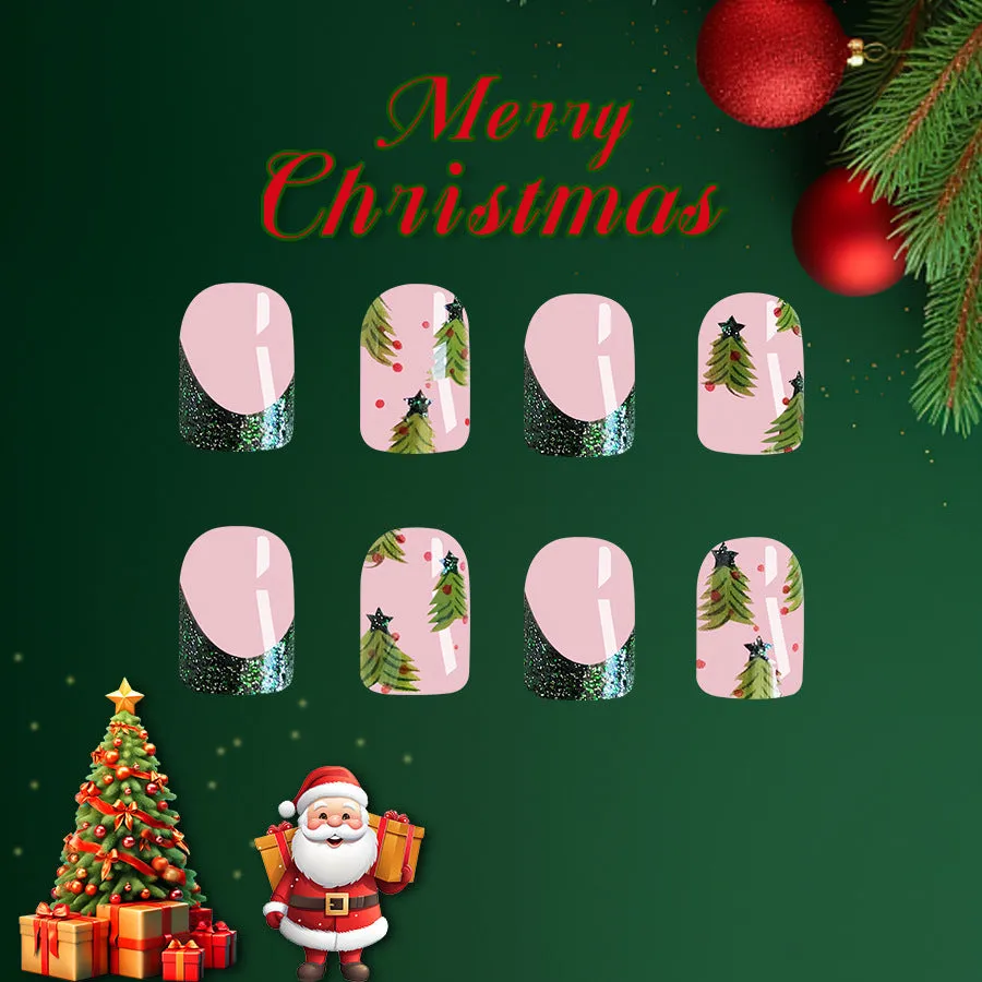 Square Christmas Glitter  Green