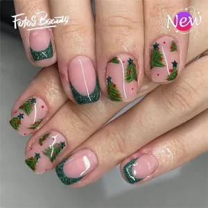 Square Christmas Glitter  Green