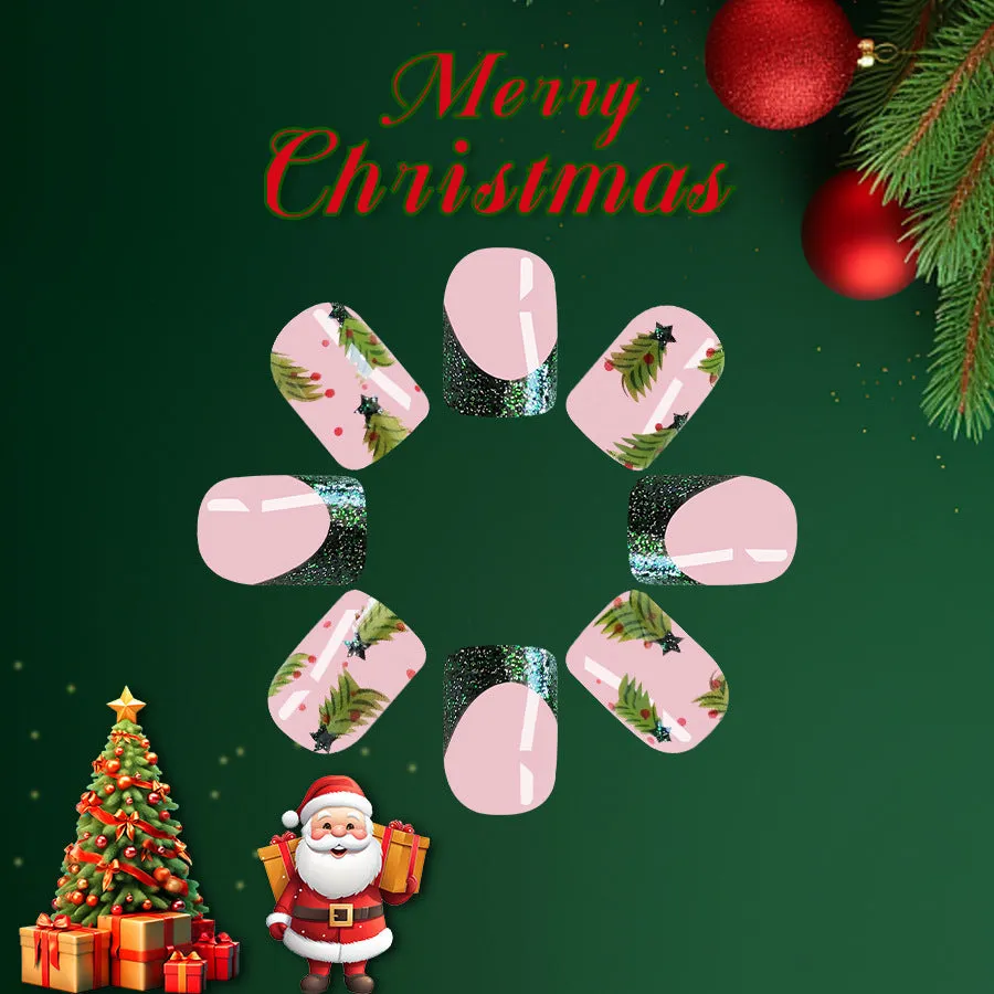 Square Christmas Glitter  Green