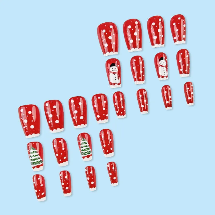 Square  Christmas  Snowman Red
