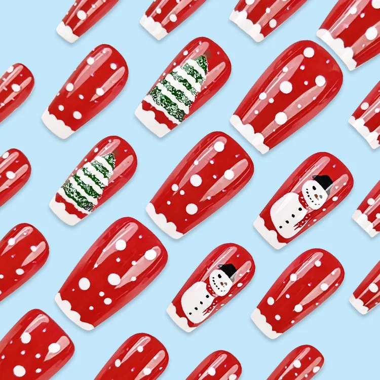 Square  Christmas  Snowman Red