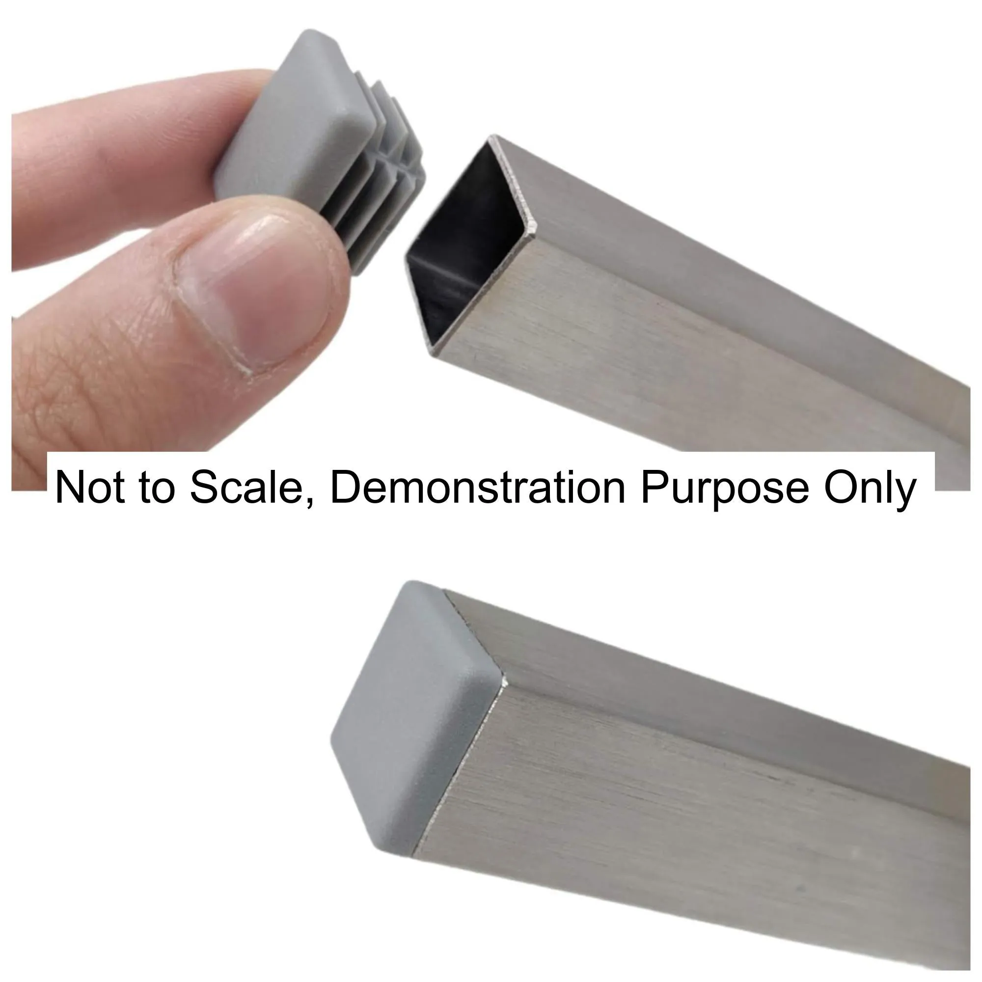 Square Tube Inserts 60x60mm - Grey | Made in Germany | Keay Vital Parts