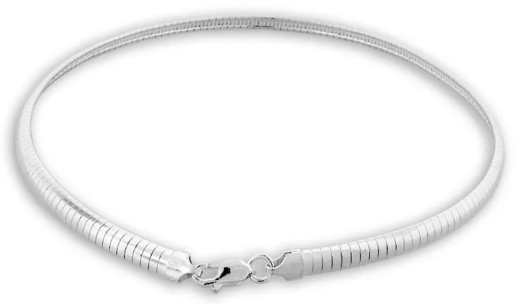 Sterling Silver 20" Dome Omega Chain Necklace 6.0mm