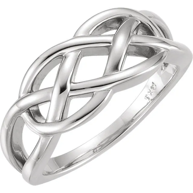 Sterling Silver Freeform Woven Knot Ring