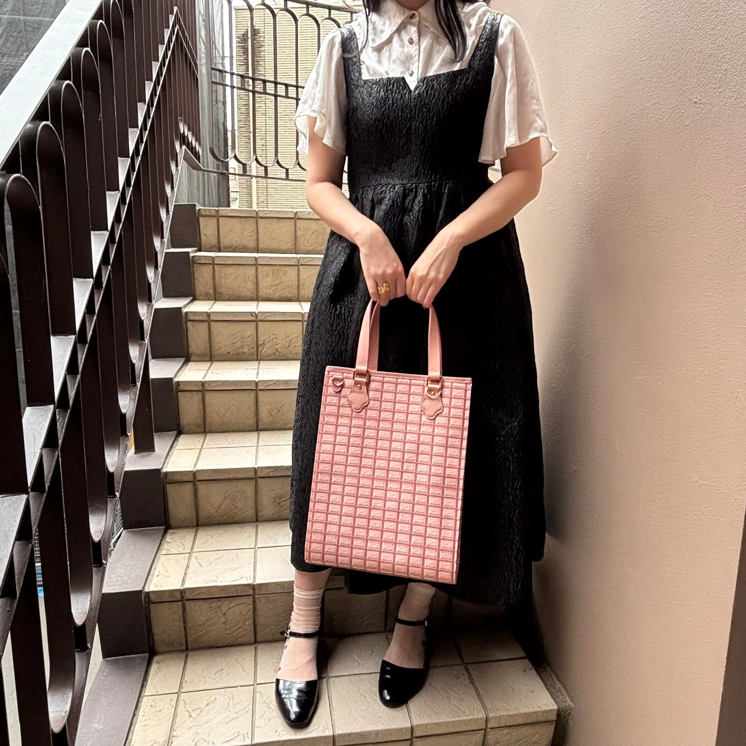Strawberry Chocolate Square Tote Bag【Japan Jewelry】