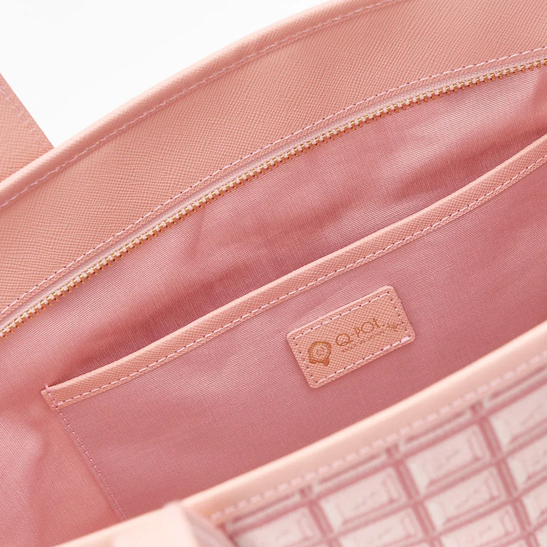 Strawberry Chocolate Zip Leather Tote Bag【Japan Jewelry】