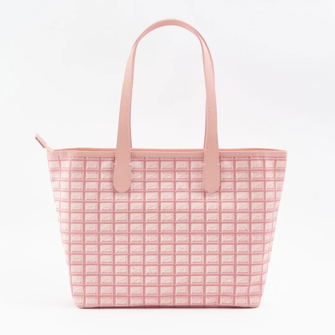 Strawberry Chocolate Zip Leather Tote Bag【Japan Jewelry】