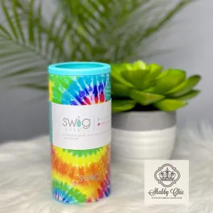 Swig Swirled Peace 12oz Skinny Can Cooler