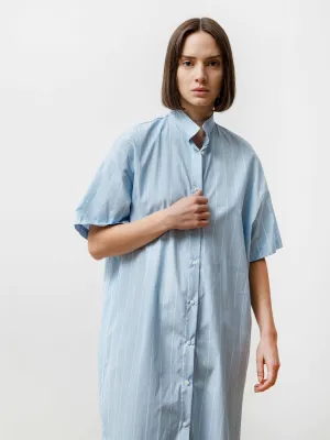 tenn dress - striped poplin baby blue/white