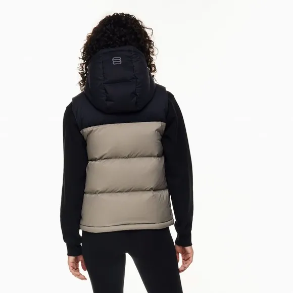The Super Puff Vest Down Puffer Hooded Colorblock