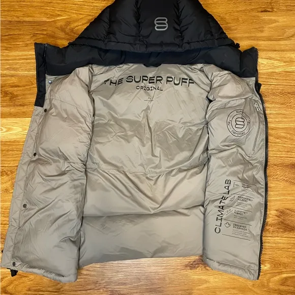 The Super Puff Vest Down Puffer Hooded Colorblock