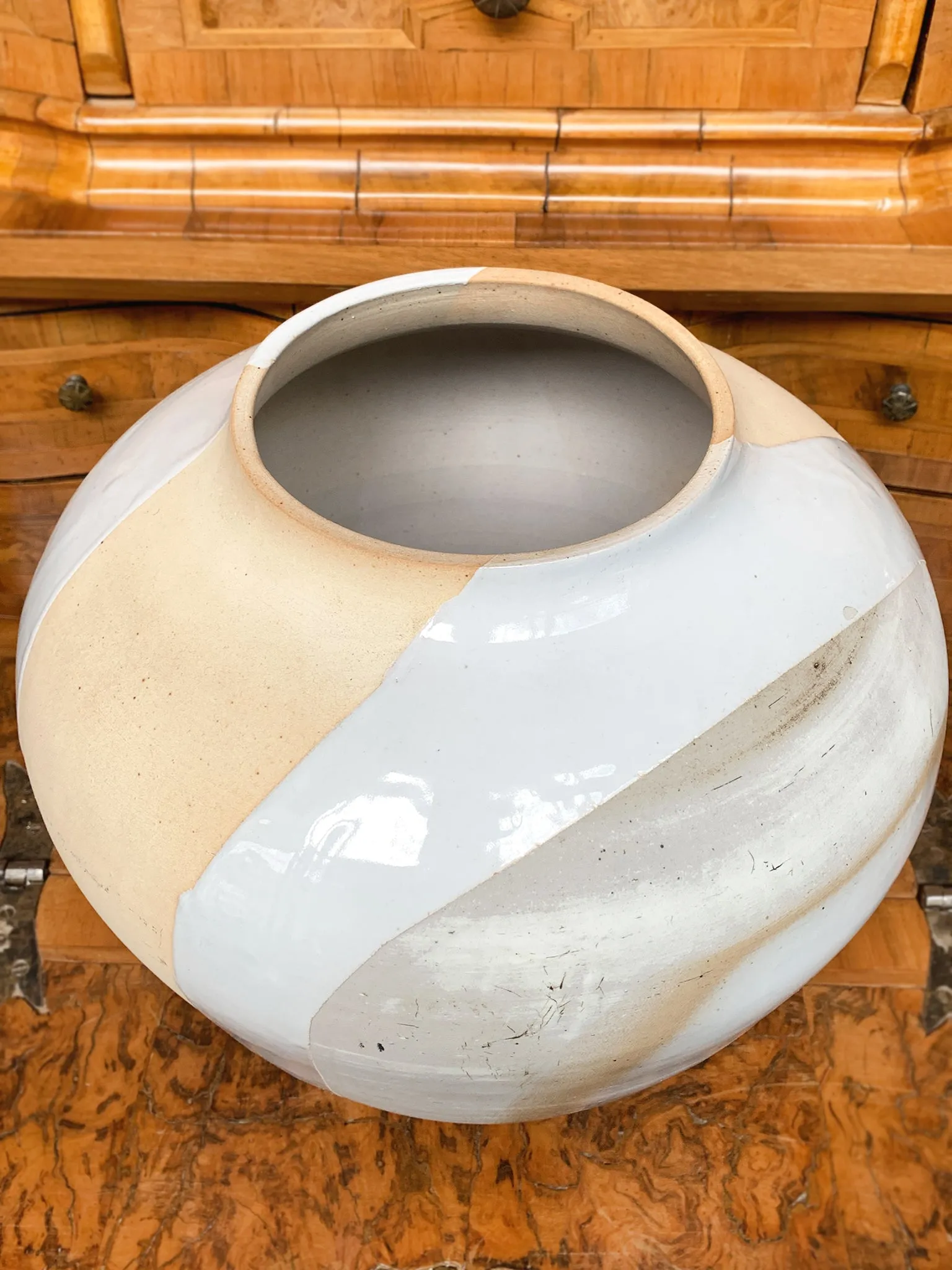 Thom Lussier Colorblock Glaze Ceramic Vessel #3