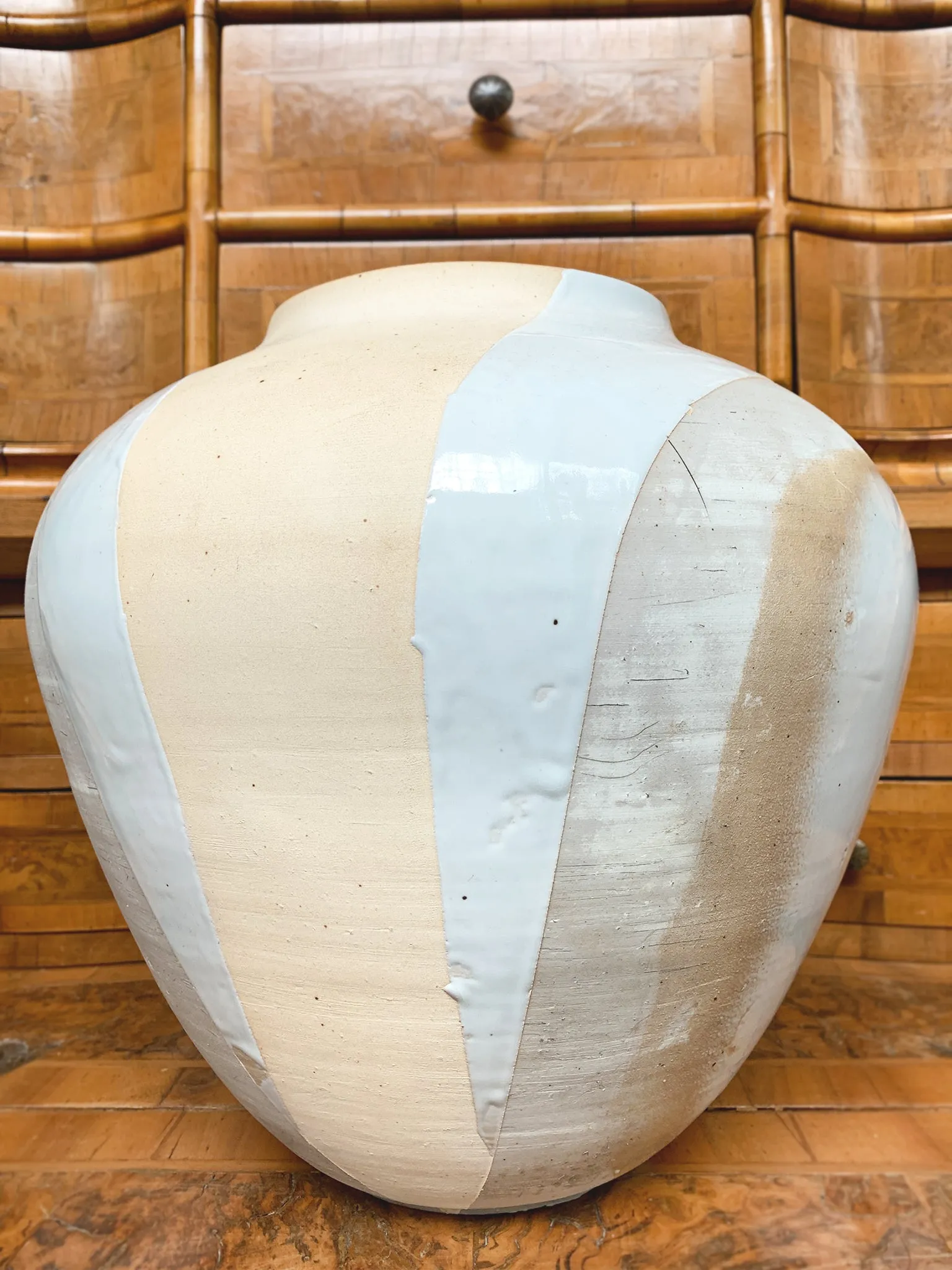 Thom Lussier Colorblock Glaze Ceramic Vessel #3