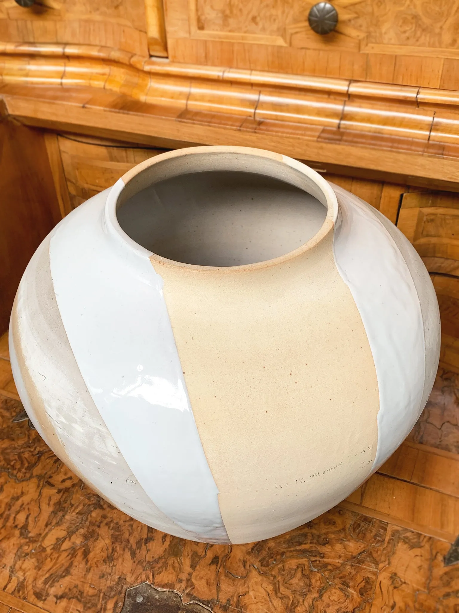 Thom Lussier Colorblock Glaze Ceramic Vessel #3
