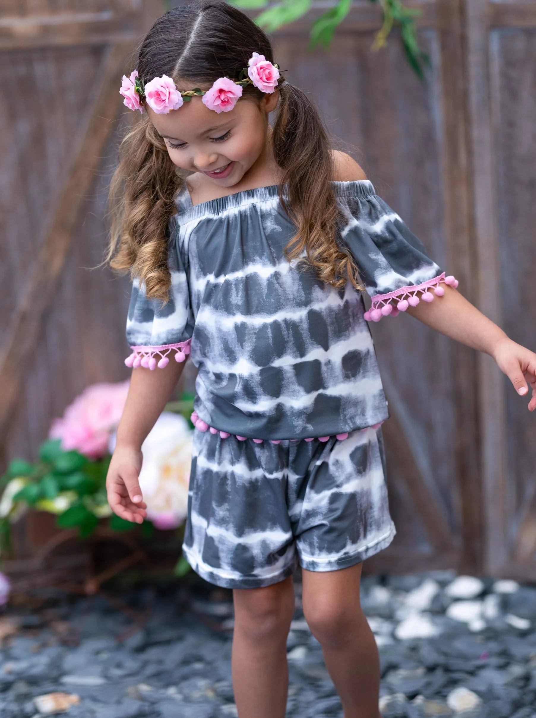 Tie Dye Vibes Tassel Short Set