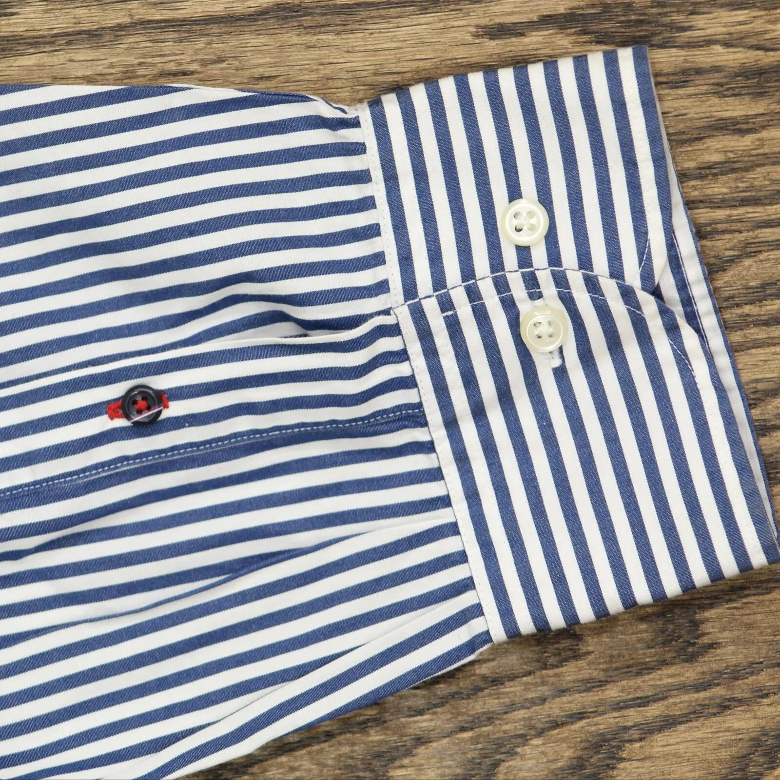 Tommy Hilfiger Mens New York Fit Cotton Dress Shirt Blue / White Stripe XXL