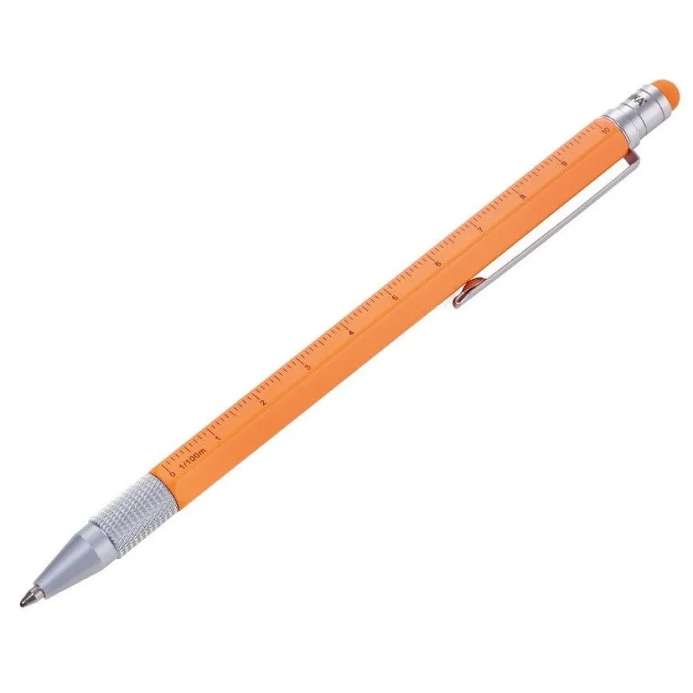 TROIKA Ballpoint Stylus Pen & Integrated Ruler CONSTRUCTION SLIM Orange