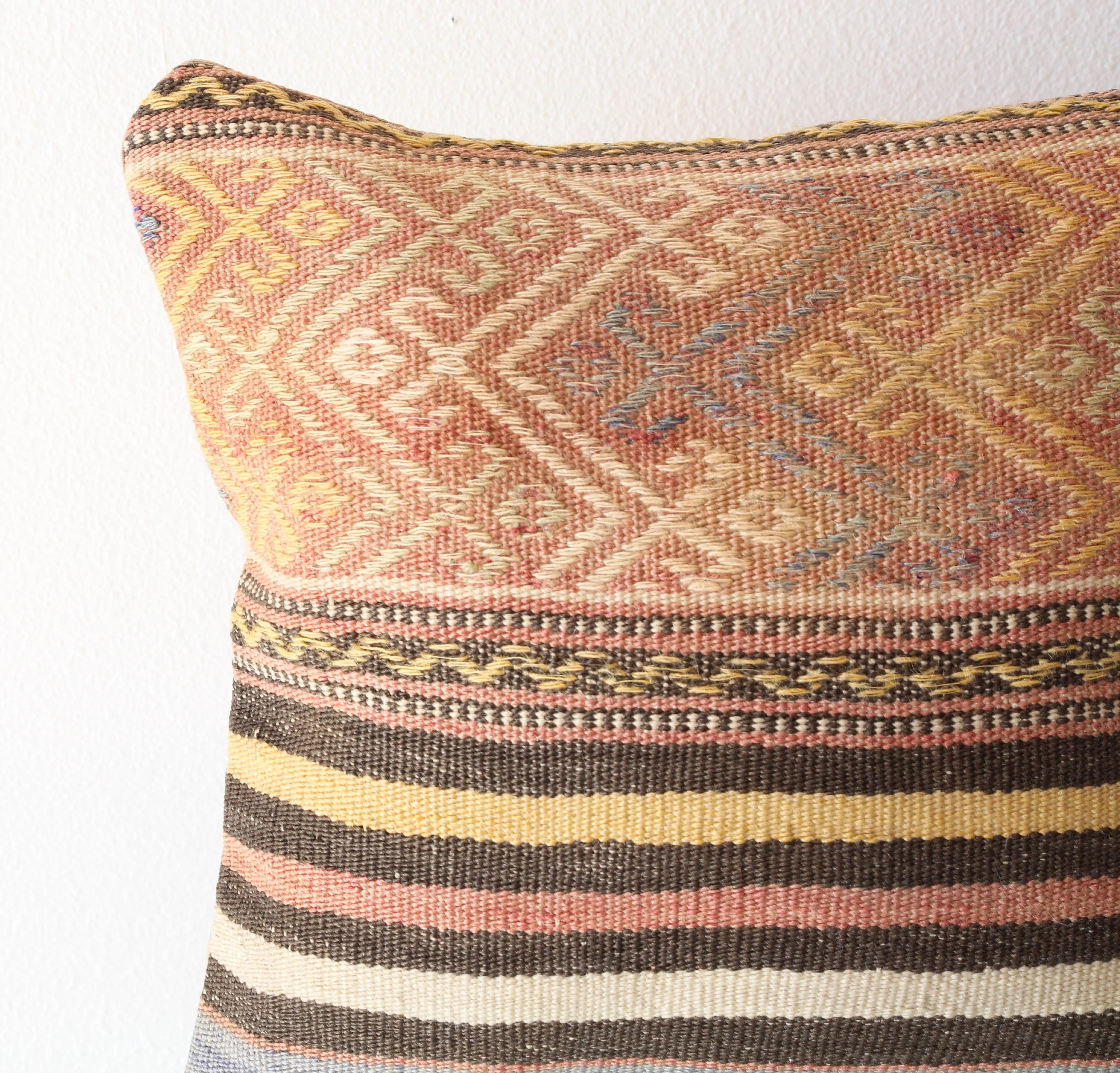 Turkish Kilim Pillow 16"x16"