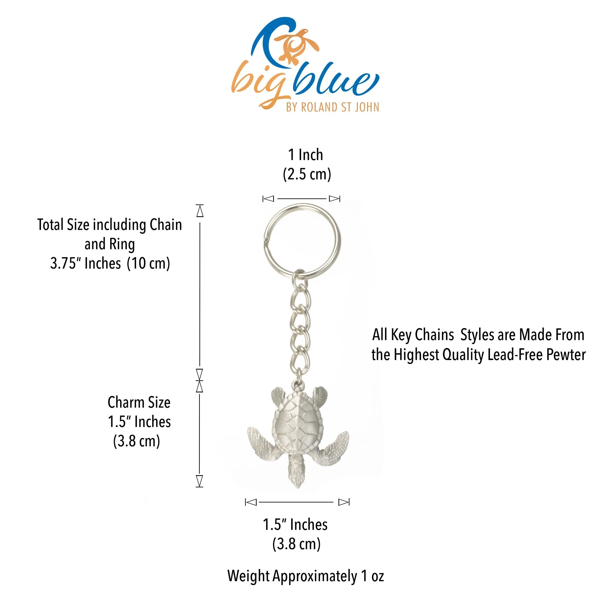 Turtle Keychain for Men and Women- Sea Turtle Key Fob, Gift for Turtle Lovers, Cute Turtle Keyring, Sea Life Key Chain, Scuba Gifts