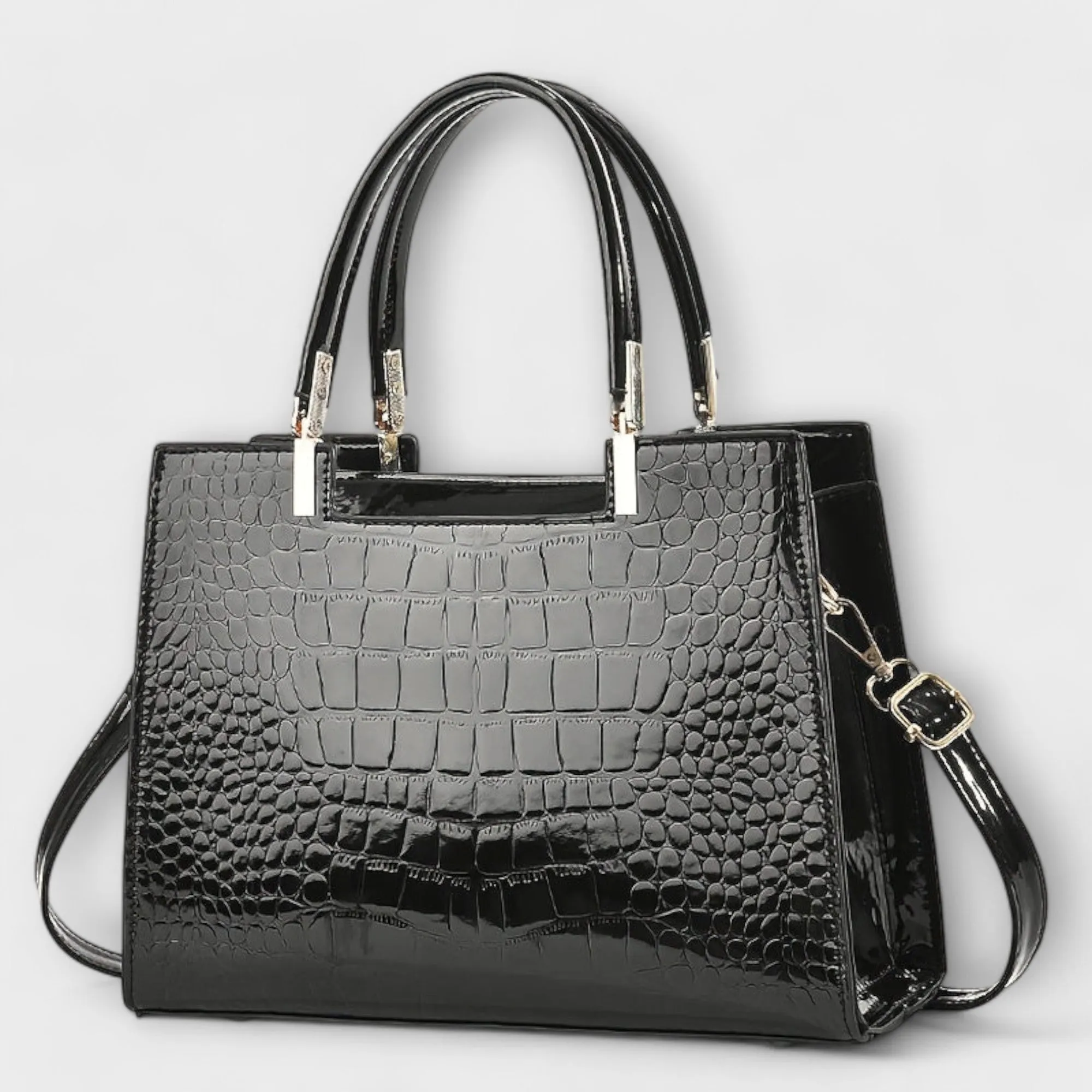 Vera - Glossy Crocodile Patterned Handbag