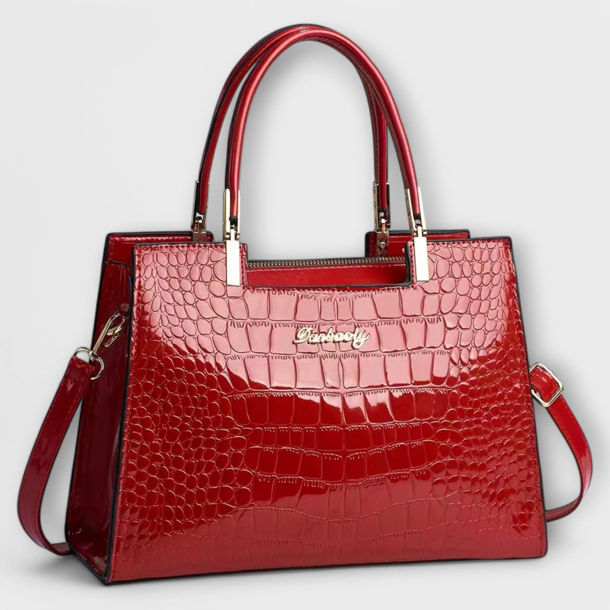 Vera - Glossy Crocodile Patterned Handbag