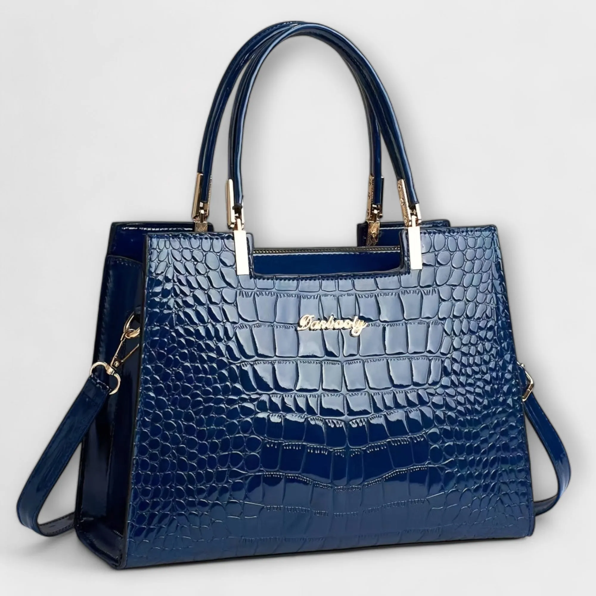 Vera - Glossy Crocodile Patterned Handbag