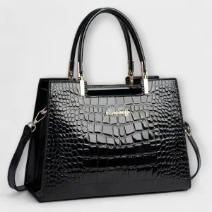 Vera - Glossy Crocodile Patterned Handbag