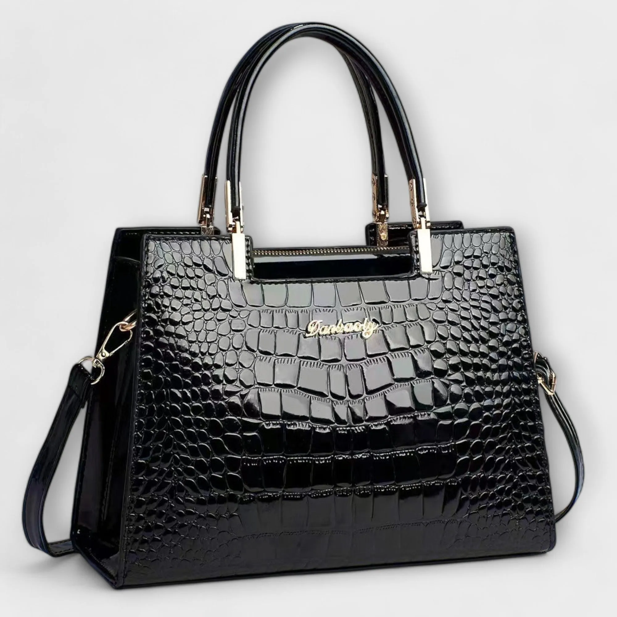 Vera - Glossy Crocodile Patterned Handbag