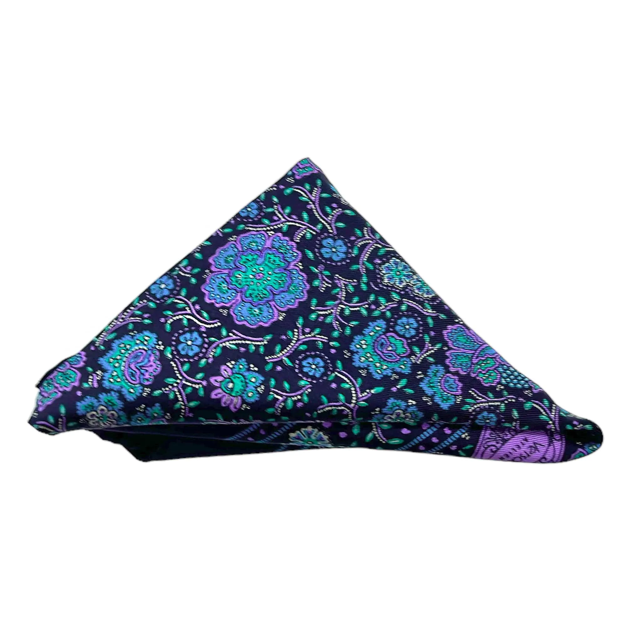 VERSACE Atelier Floral Paisley Silk Scarf/Neckerchief - Blue