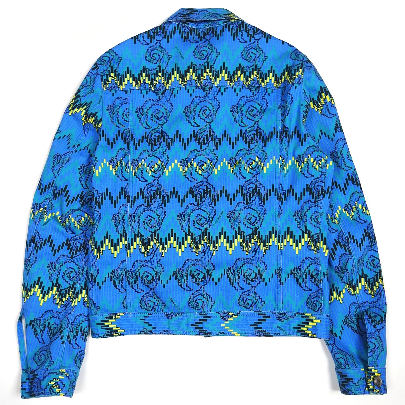 Versace Jeans Blue Patterned Trucker Jacket Size 48