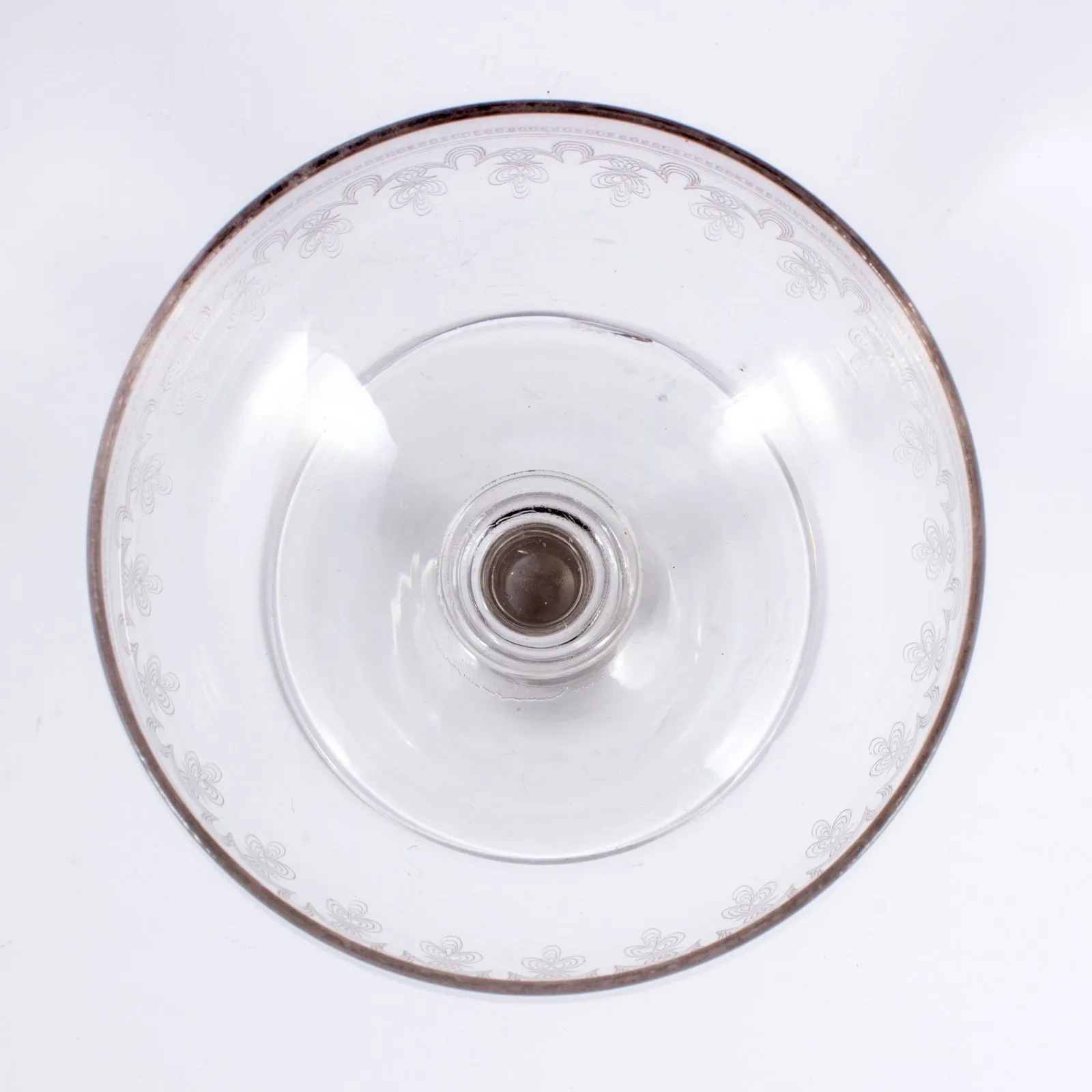 Vintage French Engraved Crystal Coupes | Set of 5