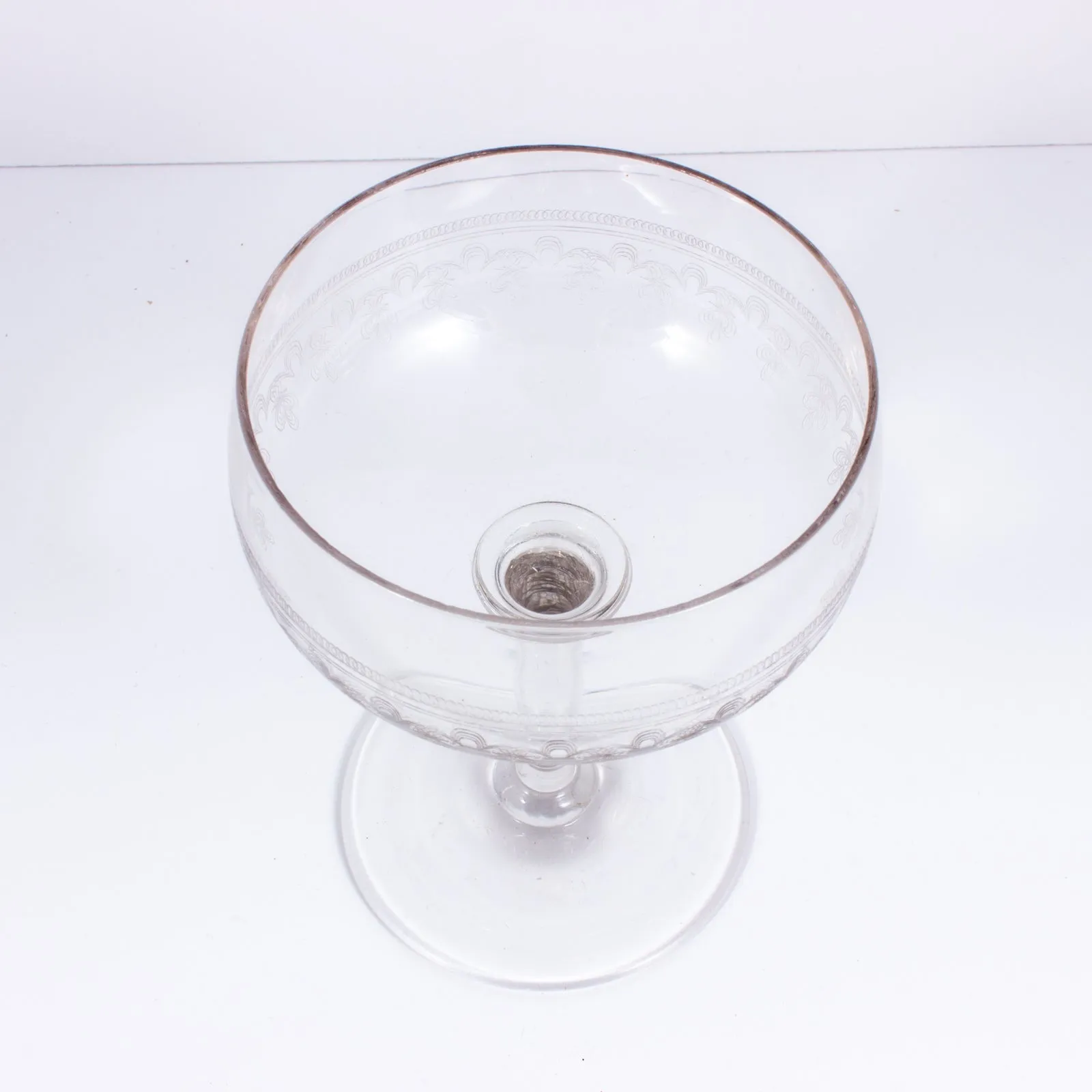 Vintage French Engraved Crystal Coupes | Set of 5