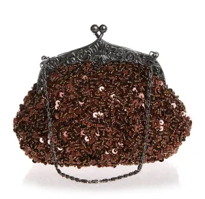 Vintage Pure Color Sequin Handbag Evening bag |JaosWish