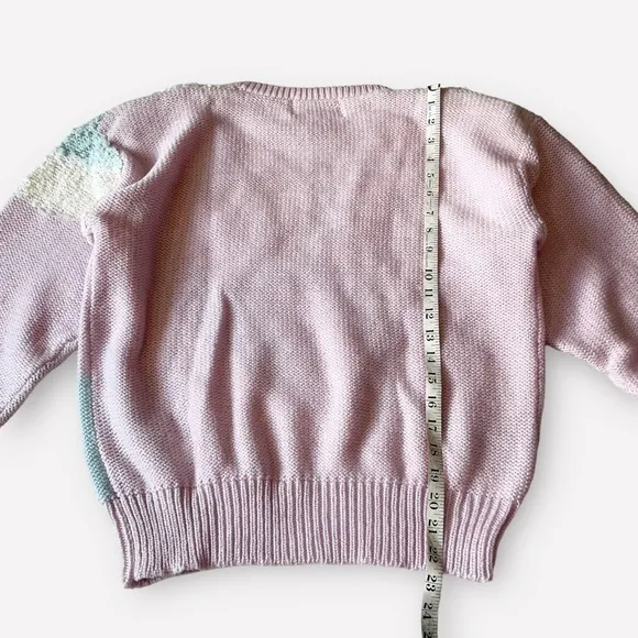 VTG 80s Jaclyn Smith Sweater Pastel Lilac Beaded Fairy Barbiecore Pearl Beads M