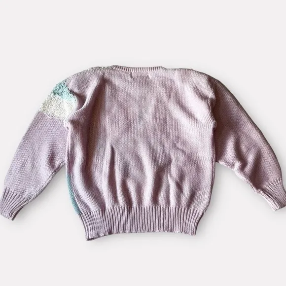 VTG 80s Jaclyn Smith Sweater Pastel Lilac Beaded Fairy Barbiecore Pearl Beads M
