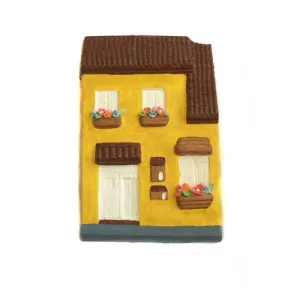 Wall Plaque Yellow House Hand Painted